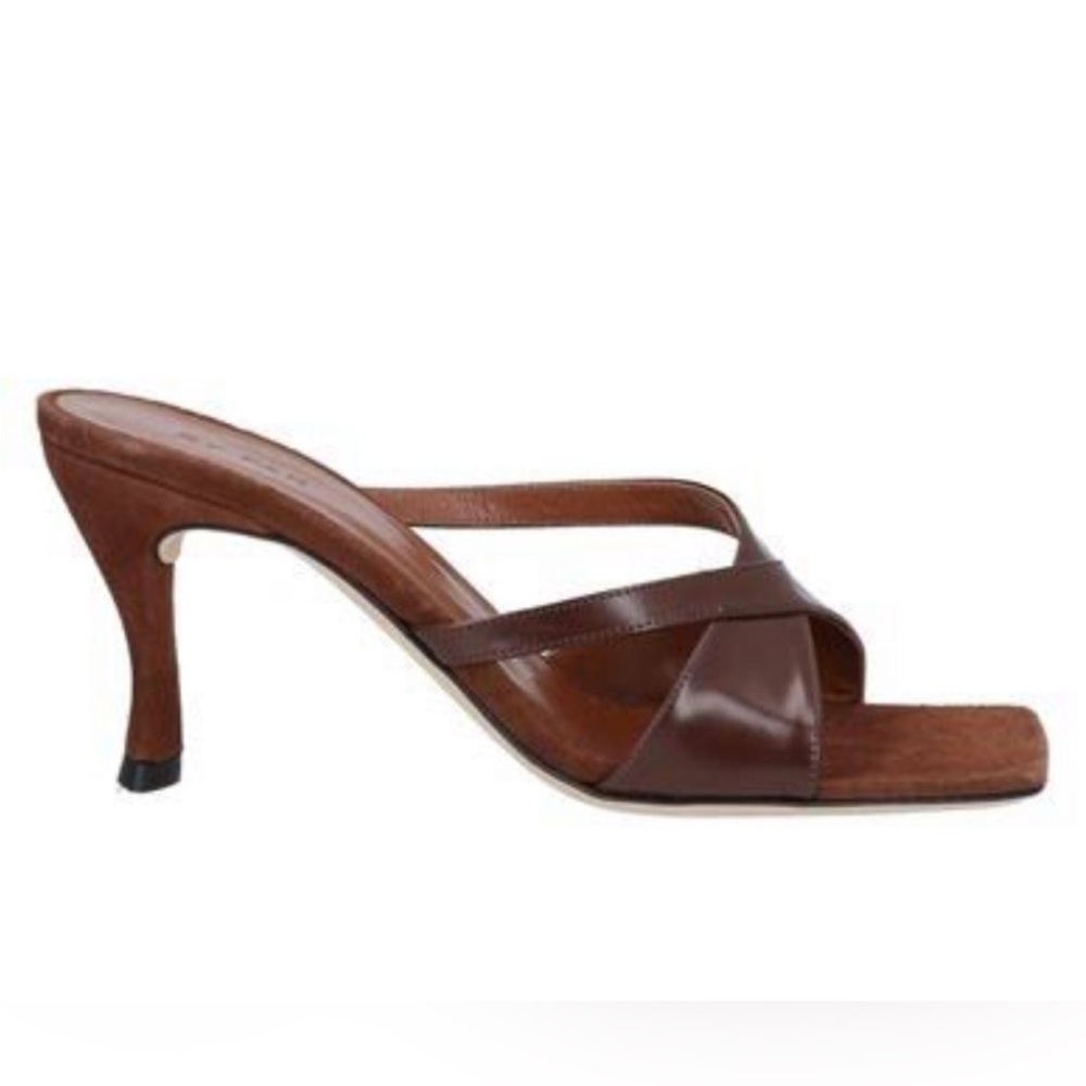 BY FAR Brigette Brown Strappy Heels size 37 US‎ 7 suede leather